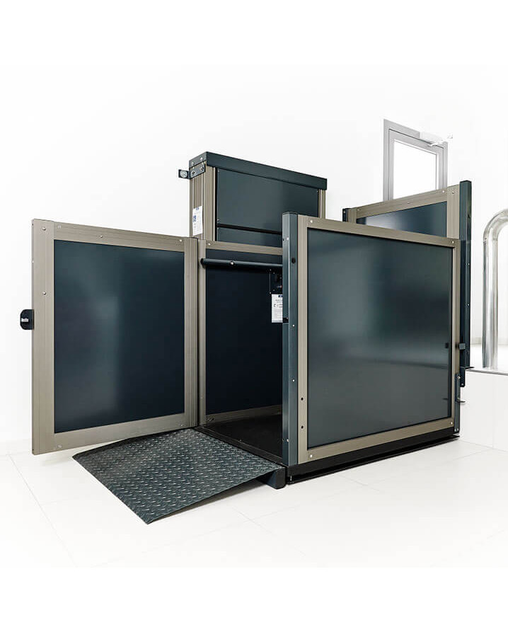 Unenclosed wheelchair lift by Garaventa Lift