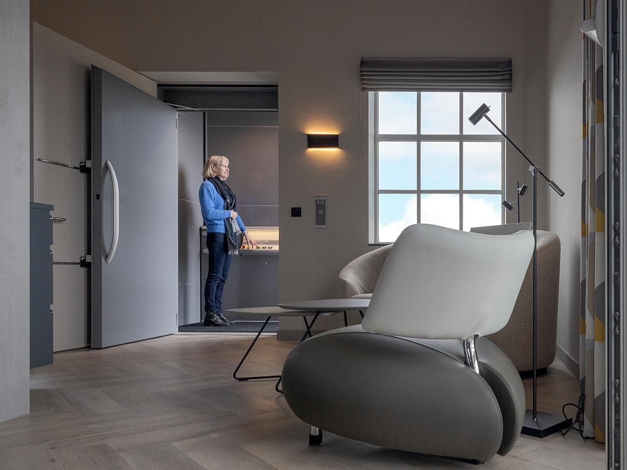 Cibes Symmetry Vertical Platform Lift by Access Elevator improving accessibility for veterans in Buffalo and Rochester